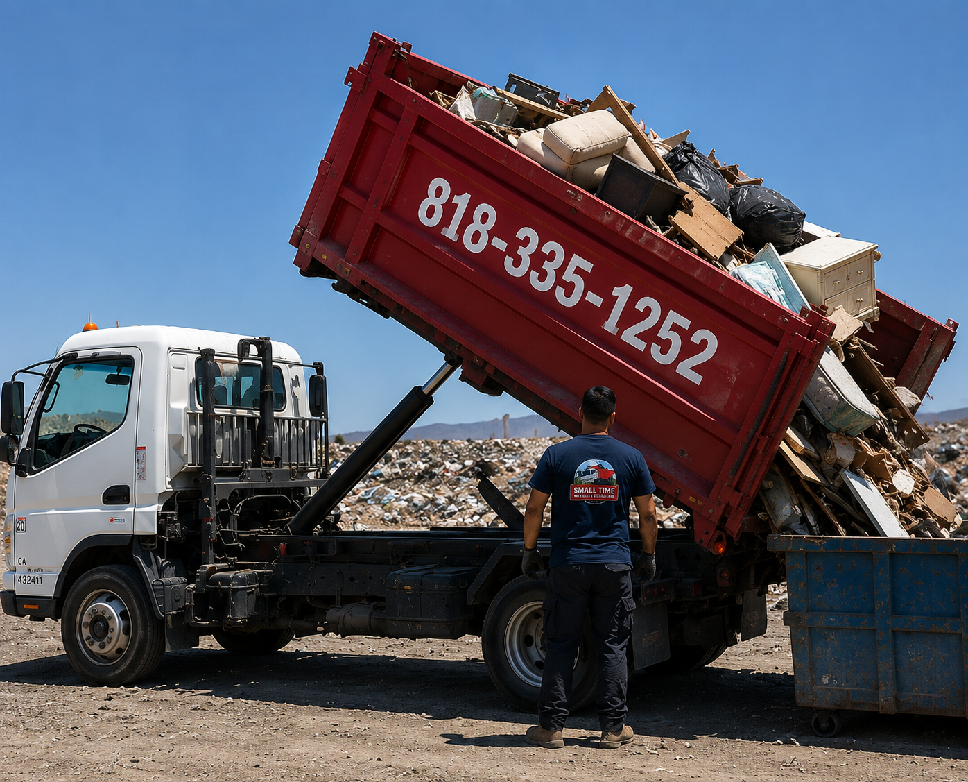 Small Time Hauling truck fully loaded and ready to haul